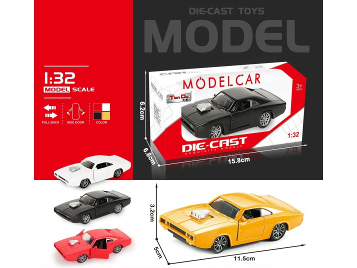 1:32 Scale Dodge B Model Rebound Alloy Car With Two Doors