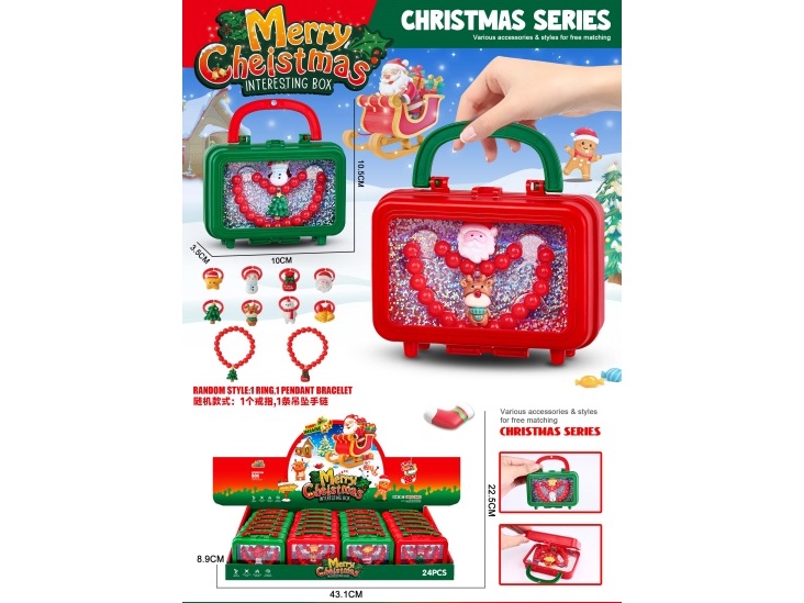 Christmas Girl Accessory Set, Children'S Jewelry, Rings And Bracelets