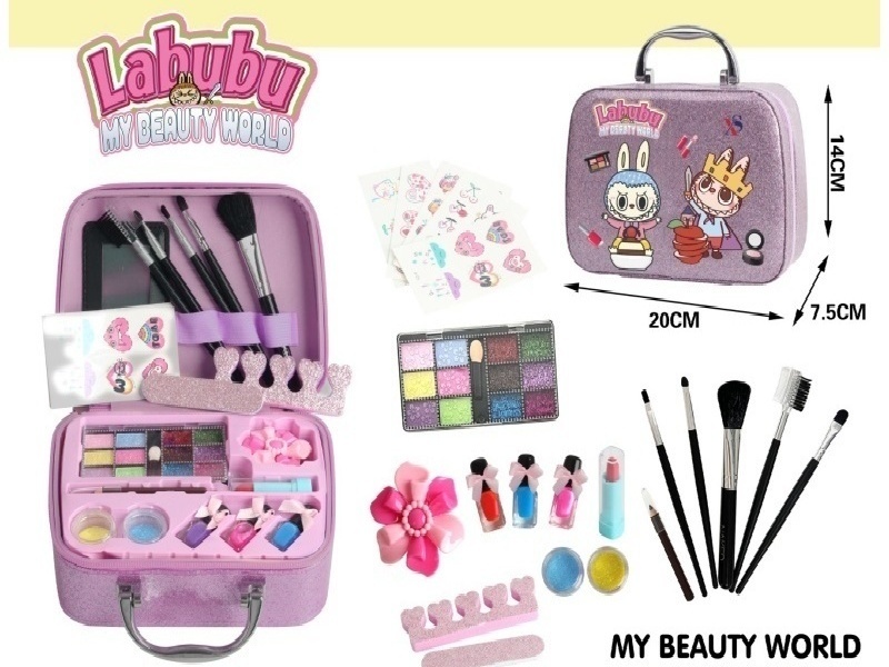 Labub Cosmetic Handbag (Glossy Powder Printed Pattern)