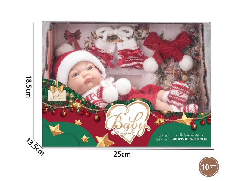 10-Inch Christmas Style Newborn Baby Scarf/Gloves