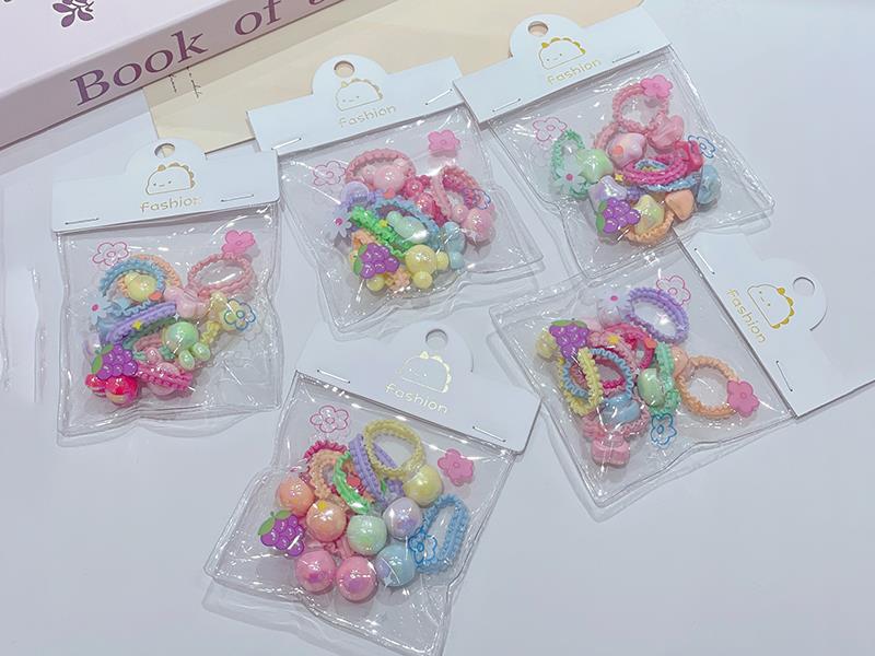 Girls' Rubber Band Accessory Set Of 24 Pieces