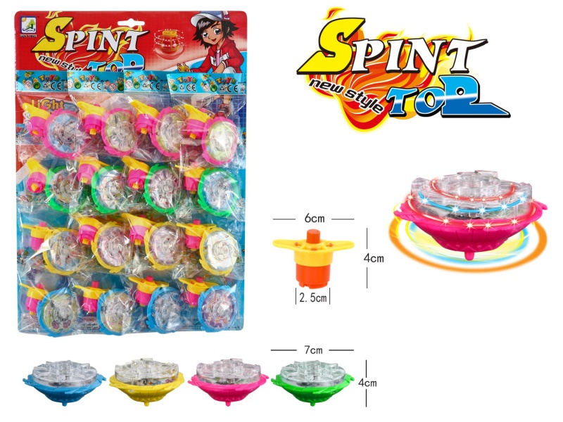 Windup Top Toy With Light