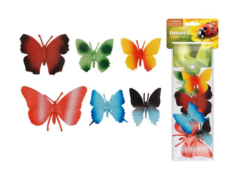 Six Simulated Solid Butterflies