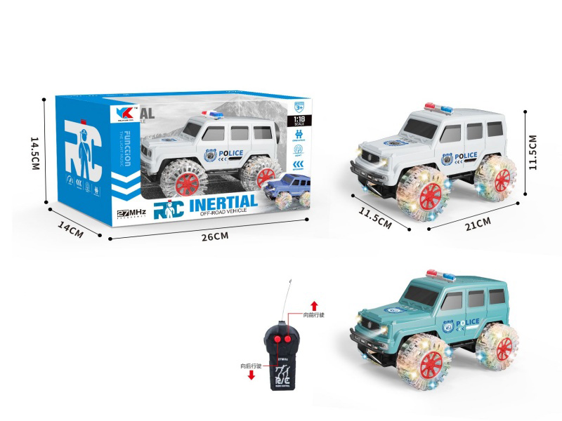1:18, A Mercedes-Benz G-Class Police Car With Headlights And Four-Wheel Seven-Color Dazzling Lights