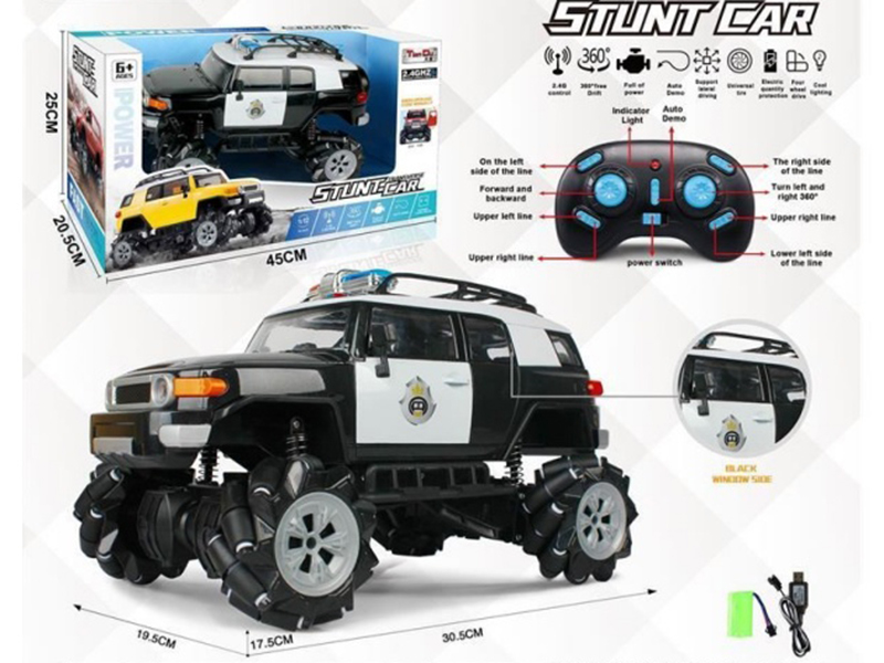 1:12 Octopus Bigfoot Toyota Fj Police Car Four-Wheel Drive Off-Road Climbing Vehicle 2.4G