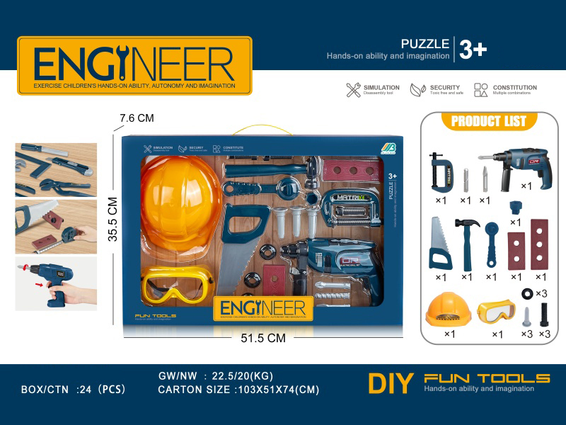 Tools Set With Electric Percussion Drill