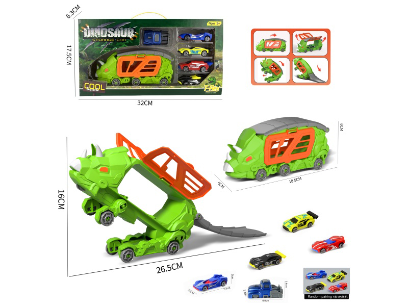 A Small Triceratops Transformed Storage Vehicle +4 Ab Vehicles +1 Catapult