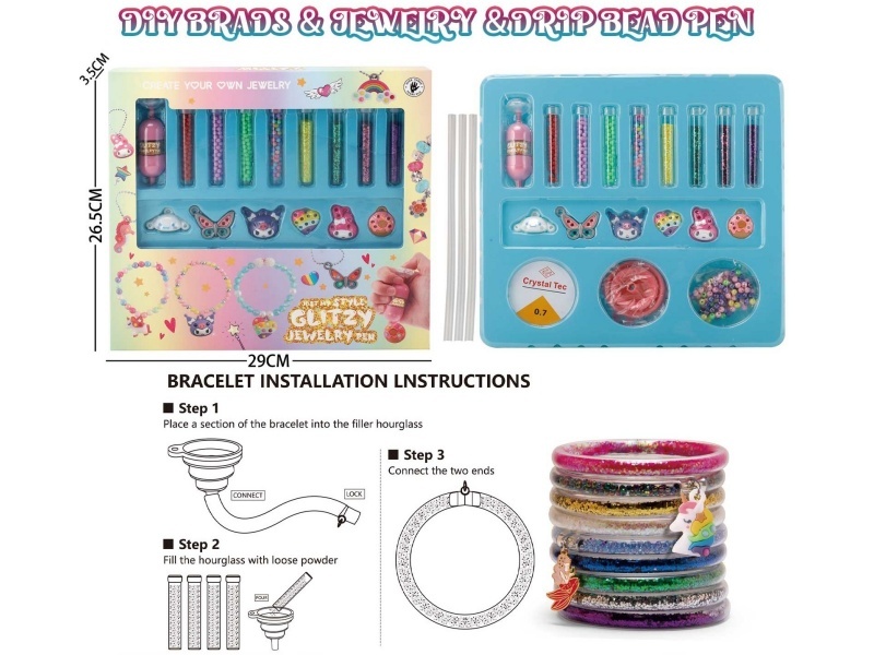 Bead Pen + Color Powder Sleeve Bracelet Set