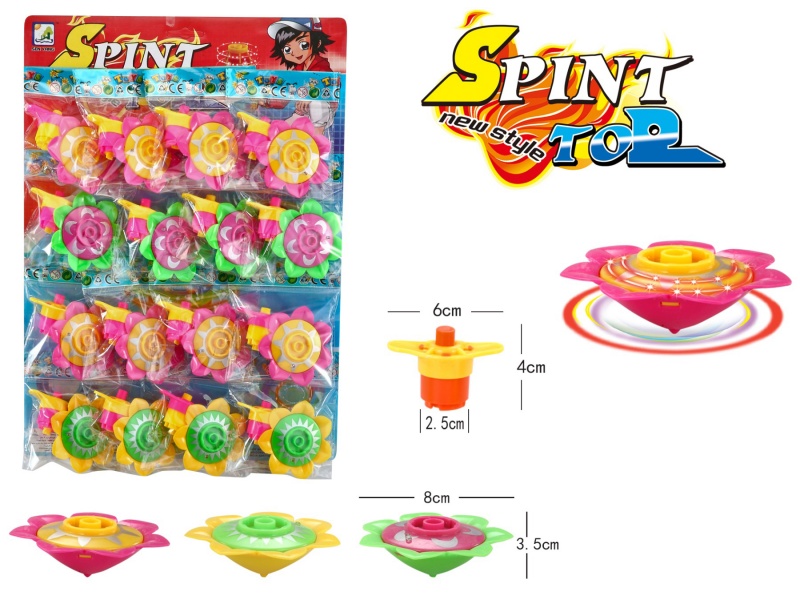 Windup Top Toy With Light