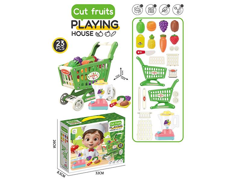 Shooping Cart + Liquidizer + Cutting Fruits Set 22pcs