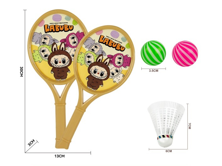 Milab Rackets, With 2 Table Tennis Balls And 1 Badminton Ball