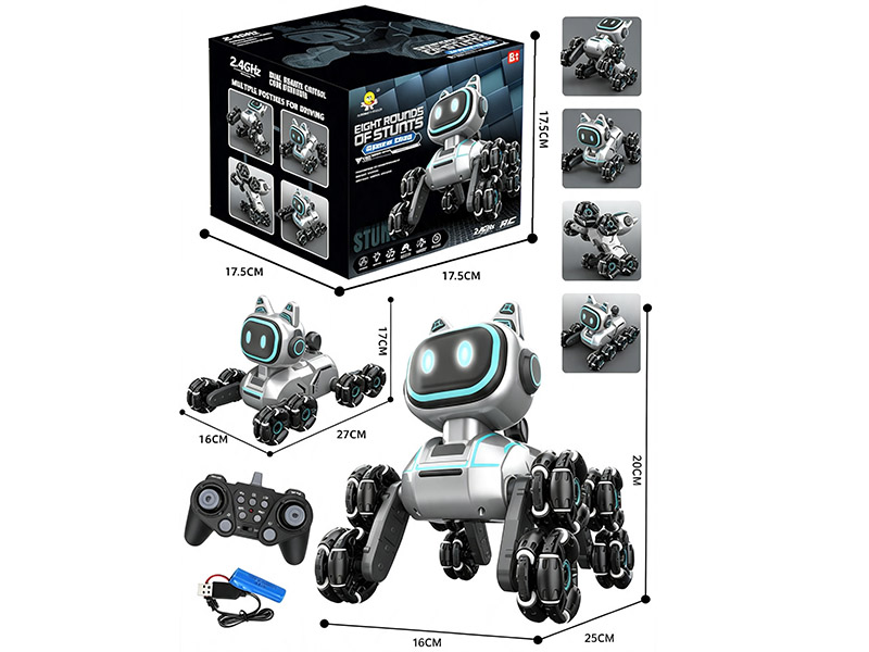 13CH Remote Control 8-Wheel Stunt Robot Dog
