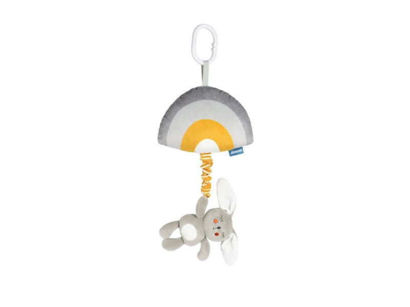 Musical Rainbow Rabbit Baby Drawstring Plush Pendant