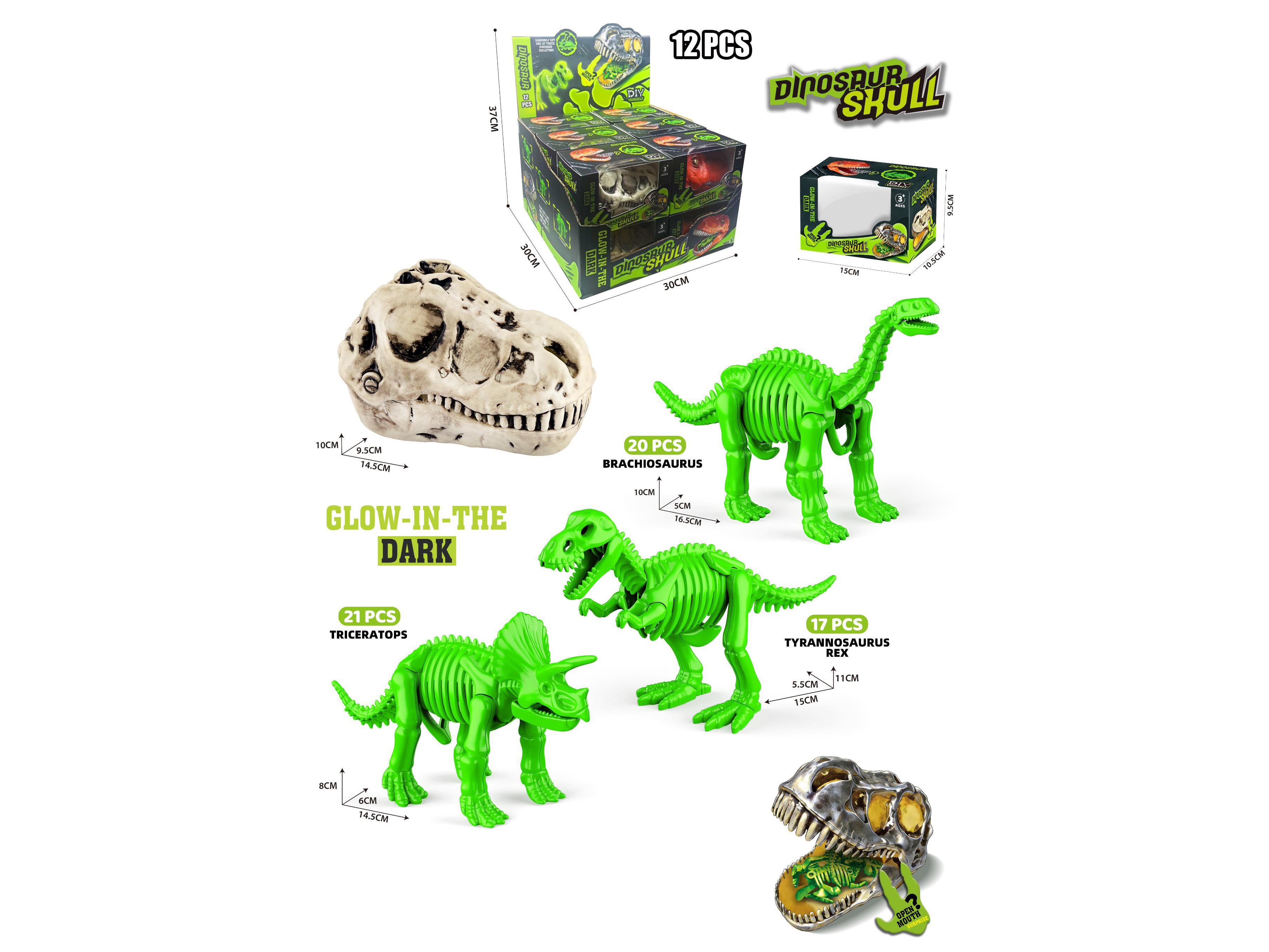 Luminous Fossil Skeleton Assembly Toy (12 Pcs Set)