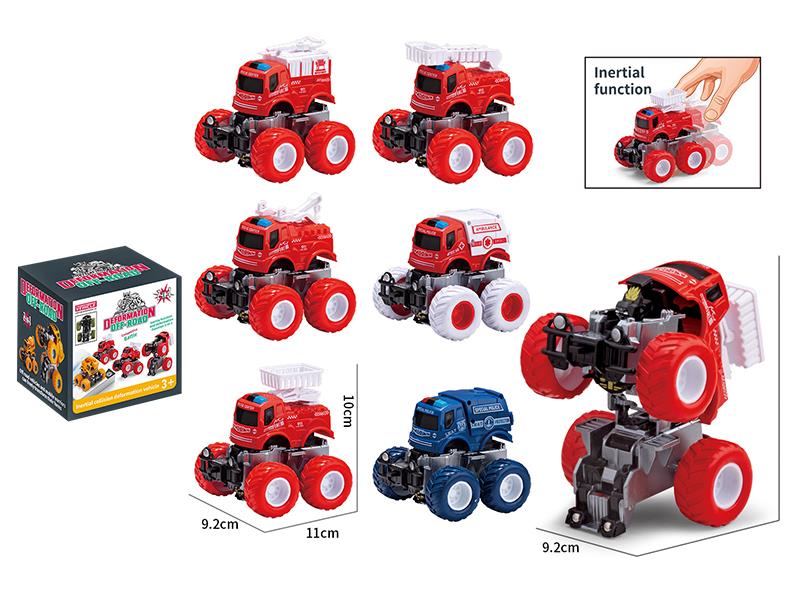 Friction Crash Deformation Off-Road Fire Engine 1pcs