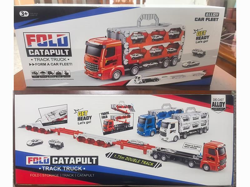 Flod Catapult Track Truck With Alloy Sports Cars
