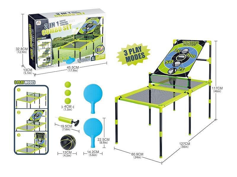 3 In 1 Toss Set&Basketball&Paddle Ball Combo Set