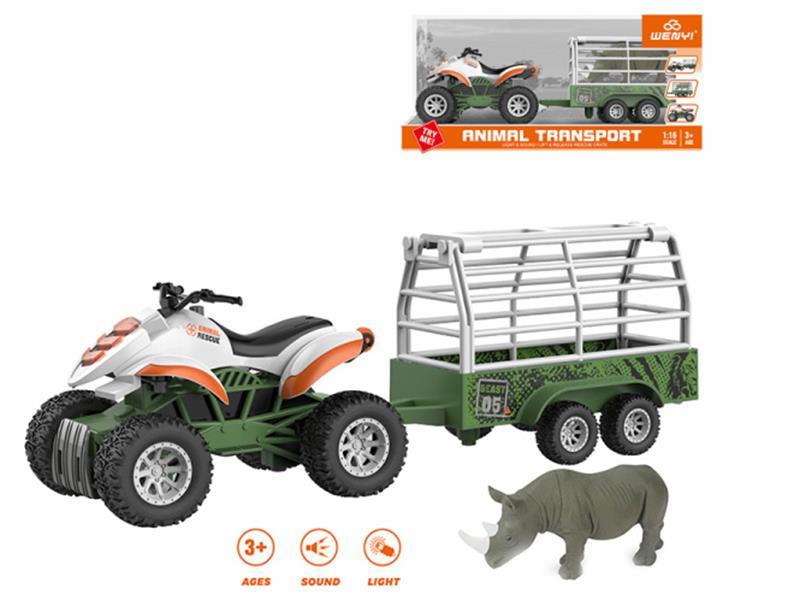 1:16 Friction Motorcycle Trailer With Animal(With Sound And Light)