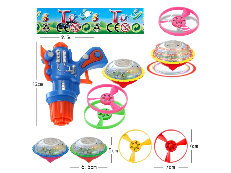 Top Gun Windup Top Toy With Light Plus Spin Combination