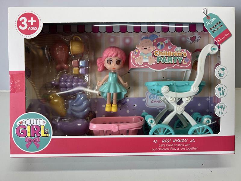 Cute Girl Stroller Dessert Toy