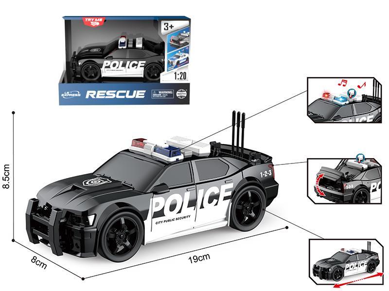 1:20 Friction Police Car(Sound And Light)