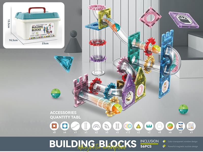 Roll Ball Track Magnetic Building Blocks 56pcs