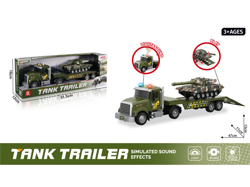 1:16 Sound And Light Inertial Tank Transport Vehicle (Package 3*Ag13)