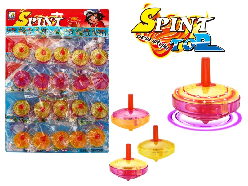 Hand Twist Lucency Top Toy With Light