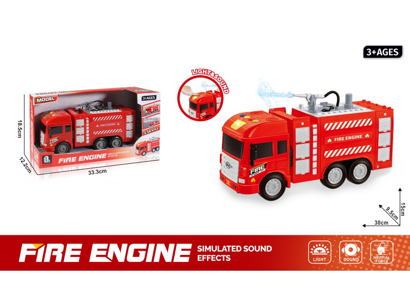 1:16 Sound And Light Inertial Water Spraying Rescue Fire Engine (Power Not Included :2*Aaa)
