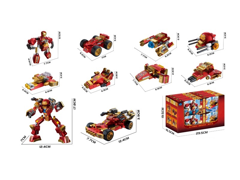 DIY Building Blocks - Iron Warrior 8 In 2(10 Different Shapes)