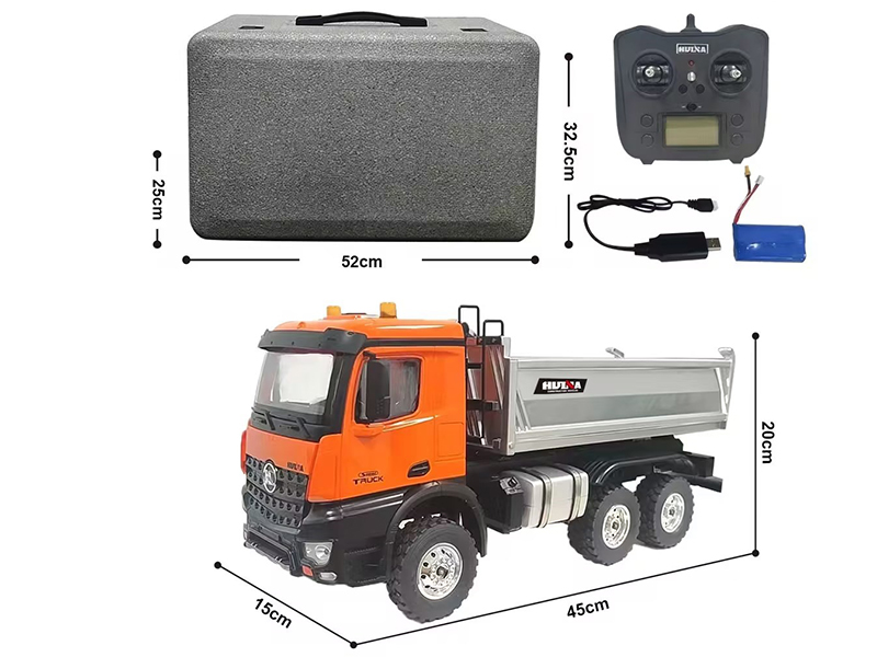 1:14 14-Channel Semi-Alloy Remote-Control Dump Truck