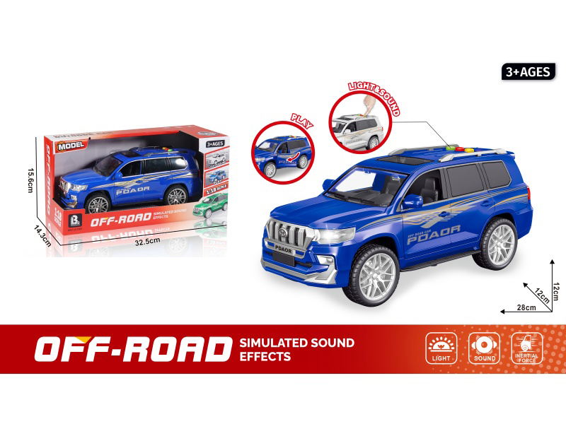 1:18 Sound And Light Inertial Door-Opening Off-Road Vehicle - Blue (Battery Not Included :3*Aa)