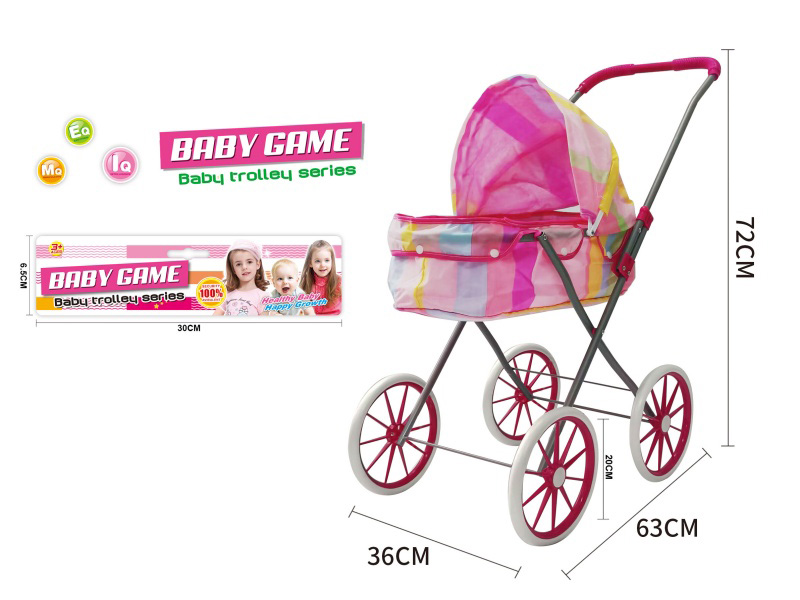 Double Layer Fabric Iron Stroller Toy(Large Wheel)