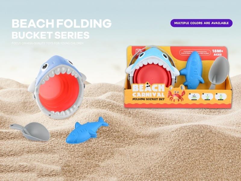 3Pcs Mini Folding Shark Bucket 2Col