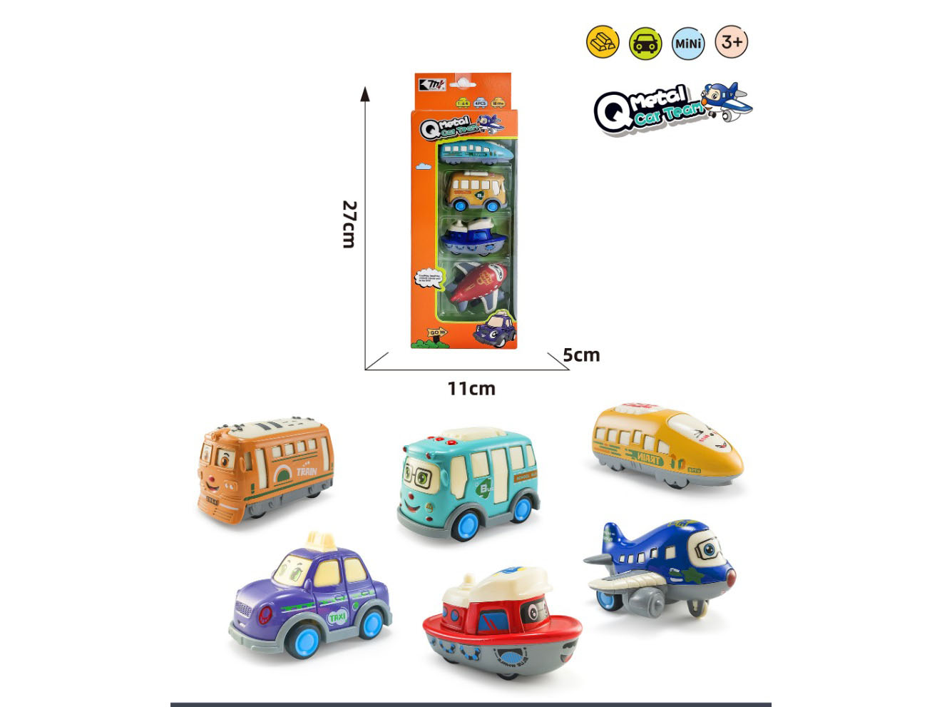 Huili Alloy Mini Car (4Pcs)