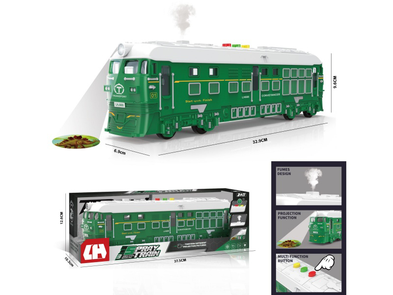 Friction Spray Train With Sound And Lights, Projection