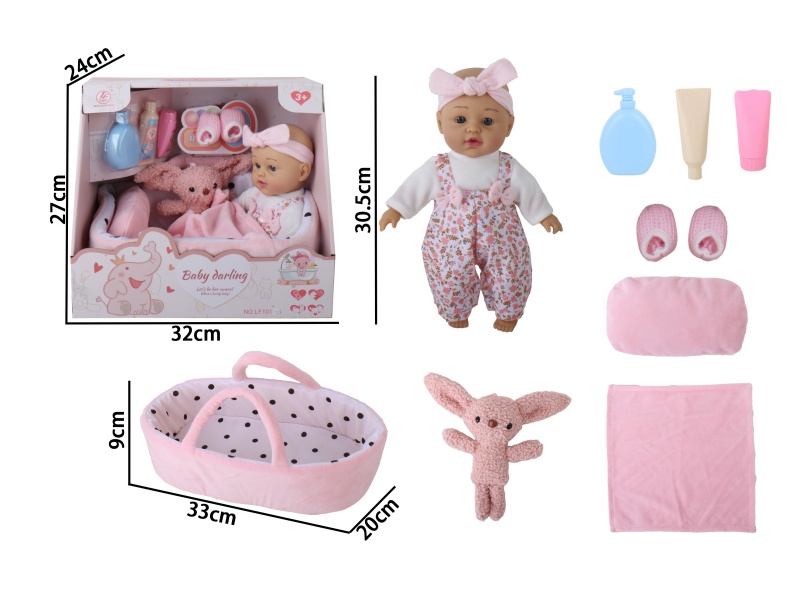 12-Inch Plastic Baby Sleep Basket Accessories With Rubber Coating And Stuffed Cotton Padding