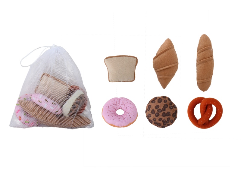Bread (Bread, Croissant, Baguette, Donut, Cookie, Pretzel) 6-Piece Set