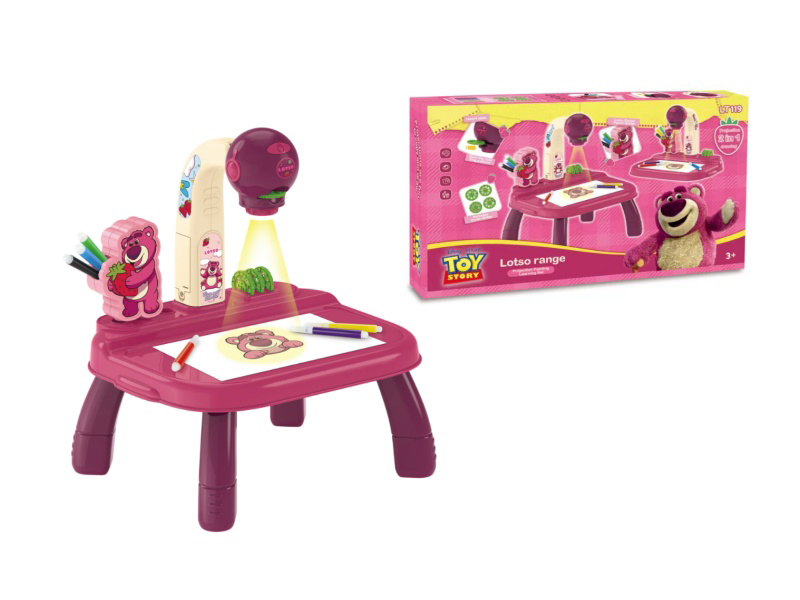 Strawberry Bear Projection Painting Learning Desk