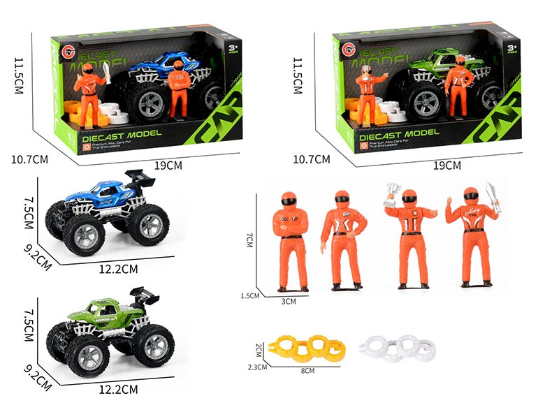 Friction Alloy Off-Road Vehicle + Racing Driver + Tire