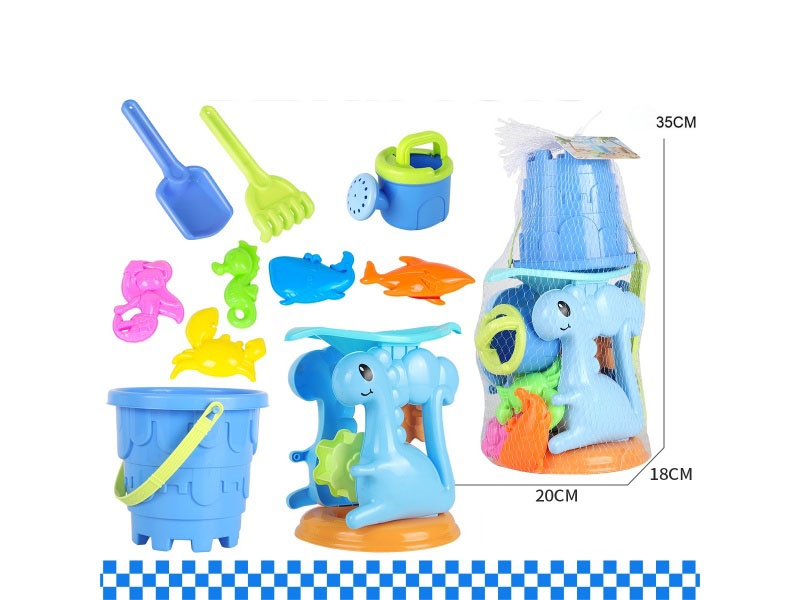 Dinosaur Hourglass Castle Bucket, Marine Animals 10-Piece Set