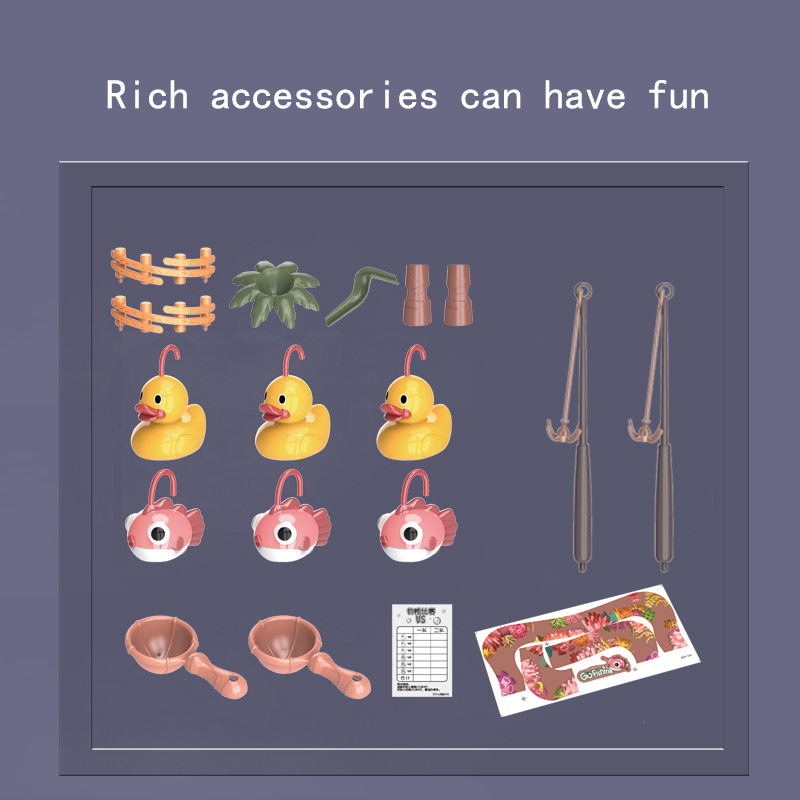 Rotating Fishing Game Set Toy's Extensive Accessory Display