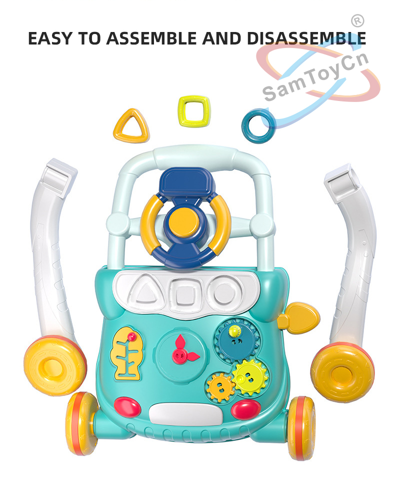The blue Learning Walker is easy to assemble and disassemble