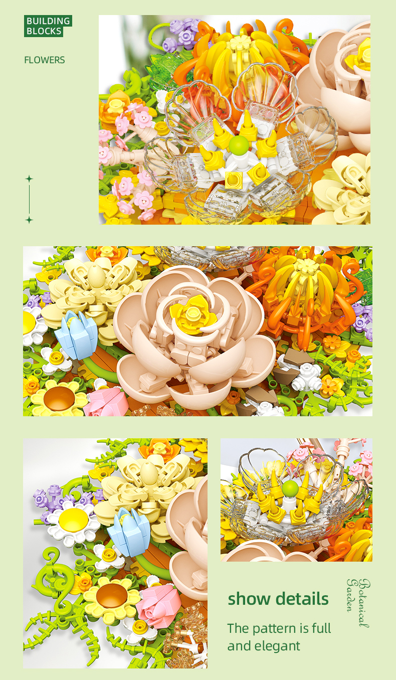 Botanical Garden Dream Chaser Elf Building Blocks Detailed Display of full and Elegant Patterns