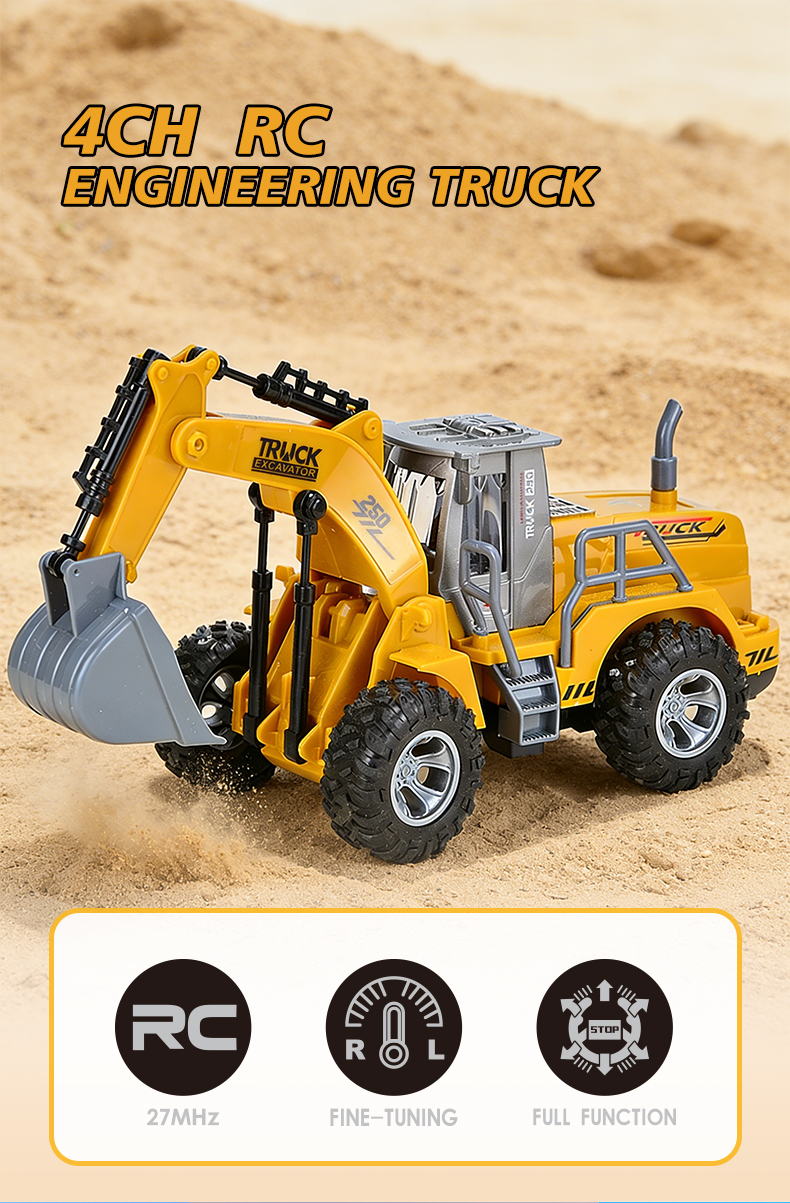 4-Channel Remote Control Engineering Truck Scooping Sand on Sand