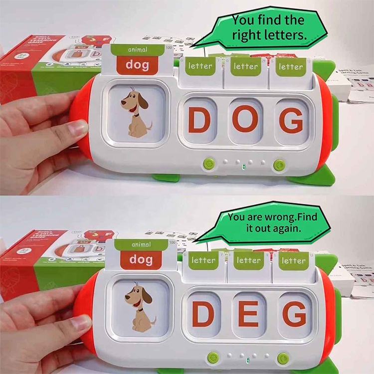 Using the Spell & Talk Learning Machine to spell correctly and using the Spell & Talk Learning Machine to spell incorrectly