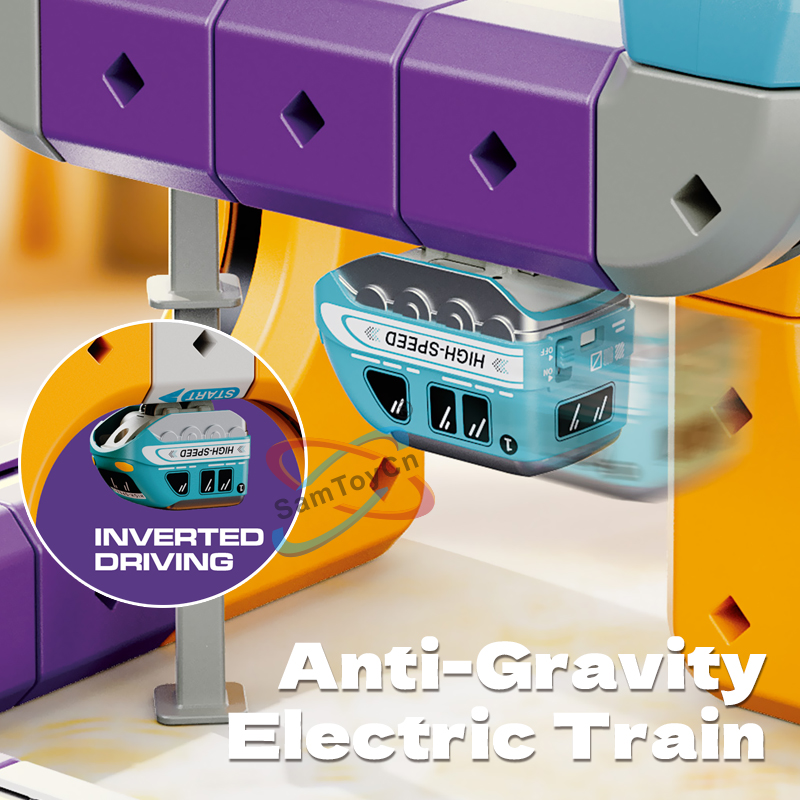 The Magnetic Levitation Track Toy car defies gravity and can drive upside down
