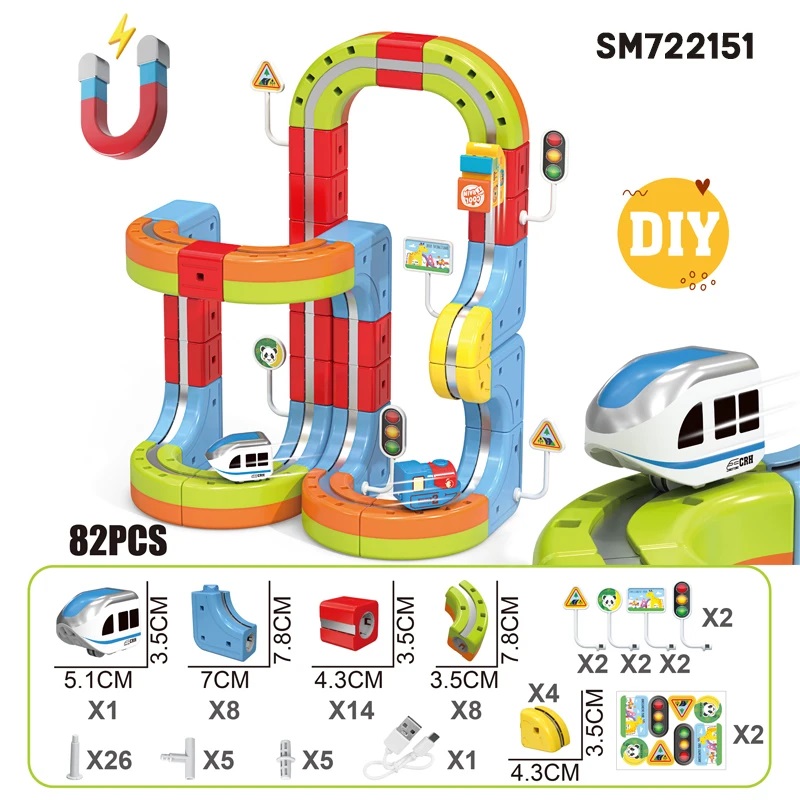 DIY Magnetic Track Levitation Train 82pcs Parts and Dimensions