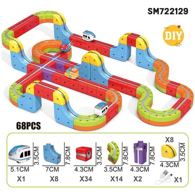 DIY Magnetic Track Levitation Train 68pcs Parts and Dimensions
