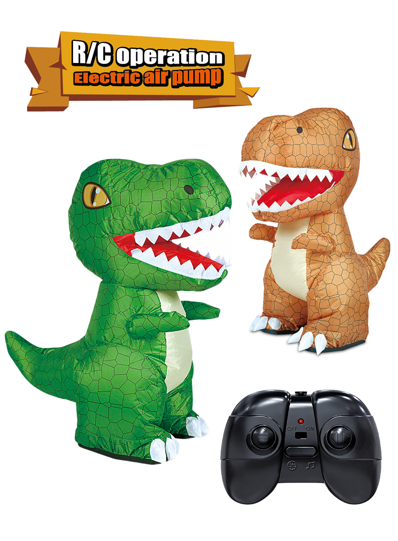 Green and brown Remote Control Inflatable Dinosaur